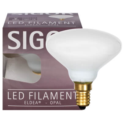 LED-Filament-Lampe,  ELDEA-Form, opal, 4W, 400 lm, 2.700K, E14