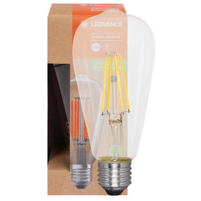 LED-Filament-Lampe, ULTRA EFFICIENTY, CLASSIC EDISON 60, Edison-Form, klar, E27/3,8W (60W), 840 lm, 3000K