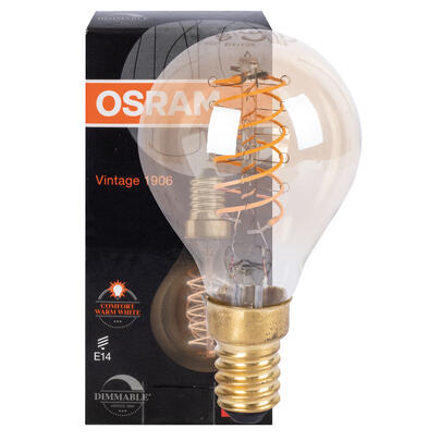 LED-Filament-Lampe, VINTAGE 1906, ULTRA THIN, Tropfen-Form, gold, E14/3,4W (25W), 250 lm, 2200K