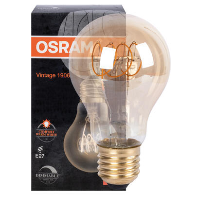 LED-Filament-Lampe, VINTAGE 1906, ULTRA THIN, AGL-Form, gold, E27/4,8W (35W), 400 lm, 2200K