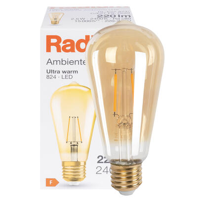 LED-Filament-Lampe, AMBIENTE LUX, Edison-Form, gold, E27/2,5W (22W), 220 lm, 2400K