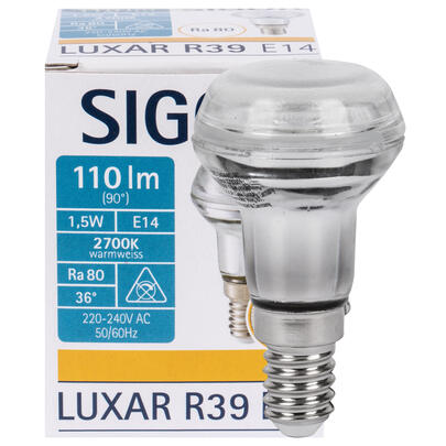 LED-Reflektorlampe, R39, LUXAR, E14/1,5W (25W), 110 lm, 2700K