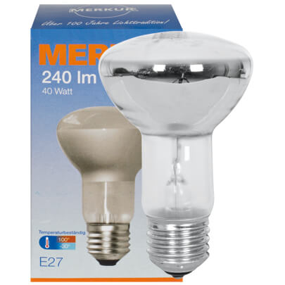Reflektorlampe, E27/40W, R63, matt