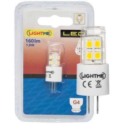 LED-Stiftsockellampe, klar, G4/12V/1,8W (17W), 160 lm, 3000K