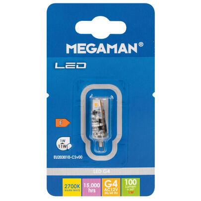LED-Stiftsockellampe, G4/12V/1W (11W), 100 lm, 2700K