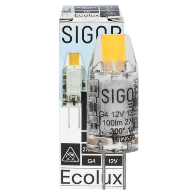 LED-Stiftsockellampe, ECOLUX, klar, G4/12V-AC/DC, 2700K