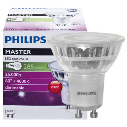 LED-Reflektorlampe, PAR16, MASTER LEDSPOT VALUE,  GU10/3,7W (35W), 285 lm, 4000K