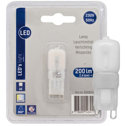 LED-Stiftsockellampe, matt, G9/2,5W (20W), 200 lm, 3000K