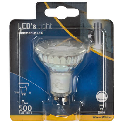 LED-Reflektorlampe, PAR16, GU10/6W (75W), 500 lm, 2700K