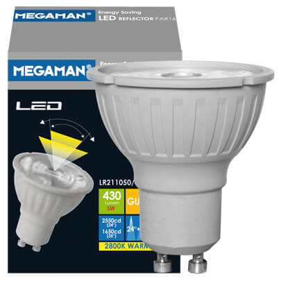 LED-Reflektorlampe, PAR16 DUAL BEAM, GU10/5W (50W), 430 lm, 2800K, Abstrahlwinkel einstellbar 24 + 35