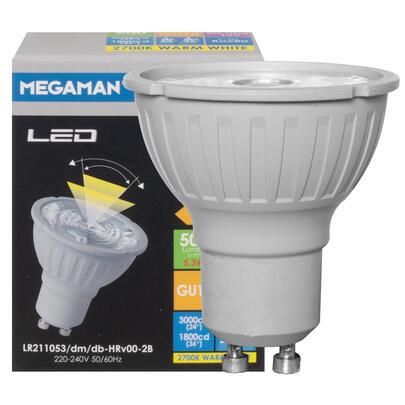 LED-Reflektorlampe, PAR16, DUAL BEAM, GU10/5,2W (50W), 420 lm, 4000K, Abstrahlwinkel einstellbar 24 + 35