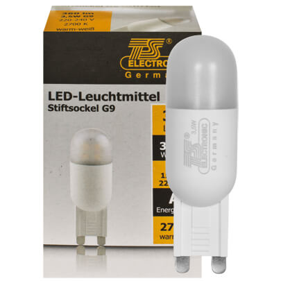 LED-Stiftsockellampe, opal, G9/3,5W(33W), 360 lm, 2700K