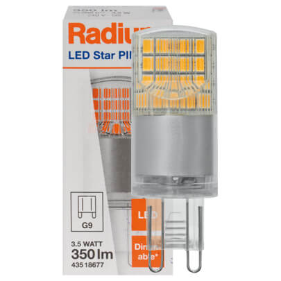 LED-Stiftsockellampe, klar, LED STAR PIN, G9/3,5W (30W), 350 lm, 2700K