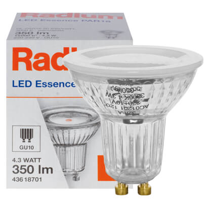 LED-Reflektorlampe, PAR16,  RALED, GU10 4,3W (50W), 350 lm, 130 cd 3000K
