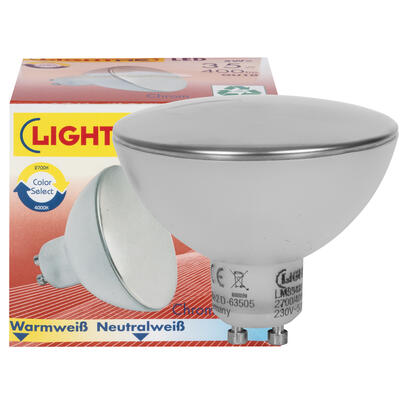 LED-Reflektorlampe, GU10/5W, 400 lm, 2700K + 4000K, verspiegelt