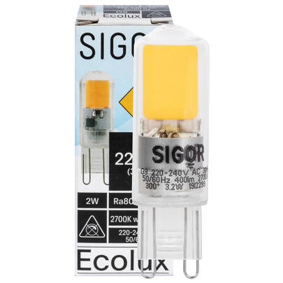 LED-Stiftsockellampe, ECOLUX, klar, G9, 2700K