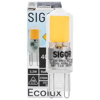 LED-Stiftsockellampe, ECOLUX, klar, G9/3,2W (35W), 400 lm, 2700K