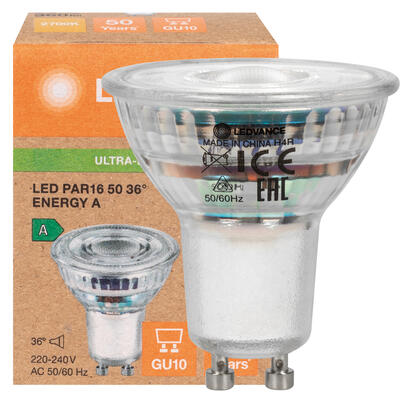 LED-Reflektorlampe, PAR16, ULTRA-EFFICIENT, GU10/2W (50W), 360 lm, 2700K