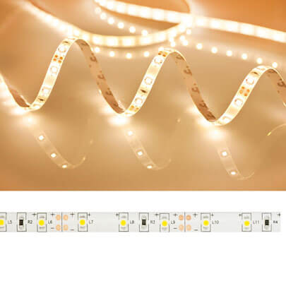LED-Flexstreifen, 3528-SMD-LEDs/12V/24W, L 5 m, 300 LEDs, ~4,8W/m, ~370 lm/m