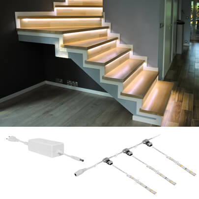 LED-Flexstreifenset, für Treppen, LED/21W, 2.000 lm, 2700K