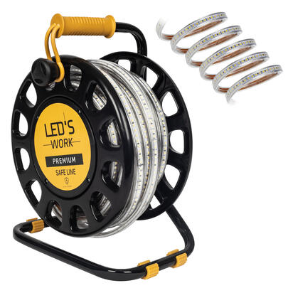  Arbeitsleuchte, Lichtschlauch, LED/48V/200W, 900 lm/m 5000K, baustellengeeignet,  L 25 m 