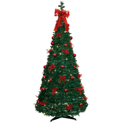 LED-Tannenbaum, 80 warmweie LEDs, mit Deko, H 1.900