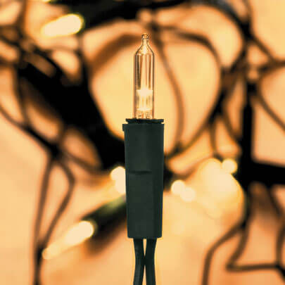 LED-Minilichterkette,  50 amberfarbene,  superwarmweie LEDs