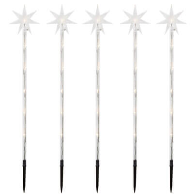 5 Sternenlichter zum Stecken,  6 warmweie LEDs pro Stab, Stab-H 630