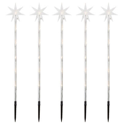 5 Sternenlichter zum Stecken,  6 warmweie LEDs pro Stab, Stab-H 630