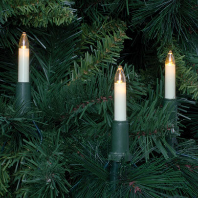LED-Weihnachtsbaumkette,  klar/elfenbein, warmweie LEDs