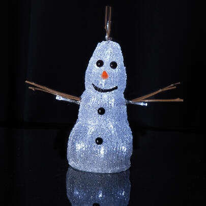 LED-Figur, CRYSTAL SNOWMAN, 20 weie LEDs