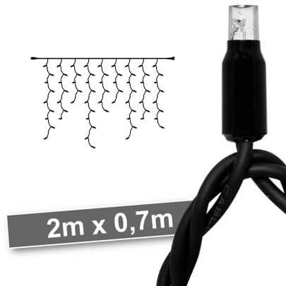 LED-Vorhang,  100 LED/7W, 2700K, L 2 m, schwarz