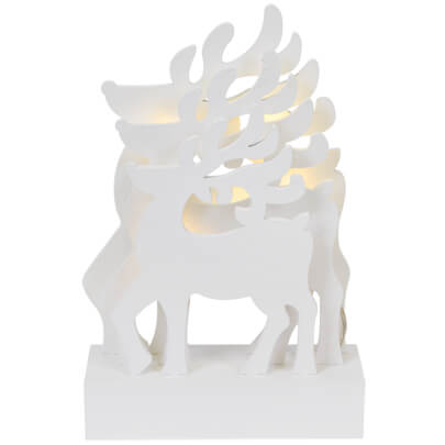 LED-Weihnachtsleuchter, 3D-Rentiere, 5 warmweie LEDs