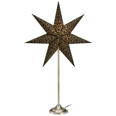 Weihnachtsstern, 1 x E14/25W, Tischleuchter schwarz/gold