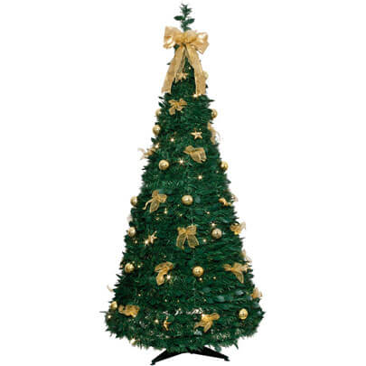LED-Tannenbaum, 80 warmweie LEDs, mit Deko, H 1.900