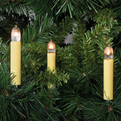 LED-Weihnachtsbaumkette, klar/elfenbein, E10