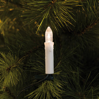 LED-Weihnachtsbaumkette, klar/wei, 15 x E10/3V/0,06W