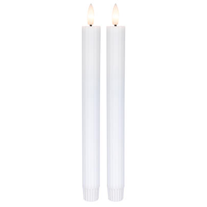  LED-Echtwachskerzen,  FLAMME STRIPE, 1 warmweie flackernde LED, 2er-Set, H 250,  21  