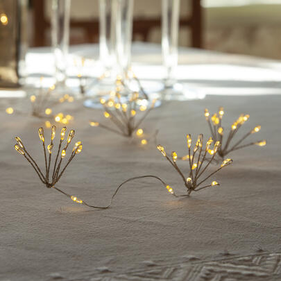 LED-Minilichterkette,  DEW DROP FLOWER, 10 Buketts mit je 10 warmweien LEDs