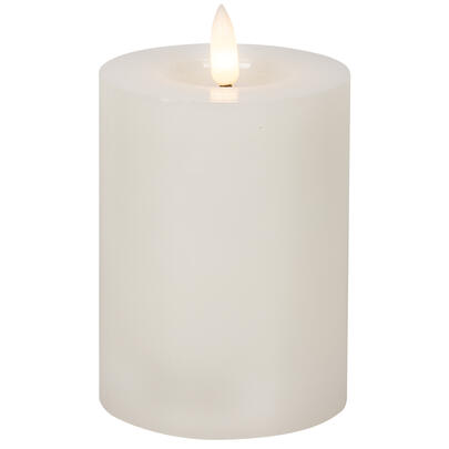 Echtwachskerze, FLAMME FLOW, 1 warmweie flackernde LED, mit Wachsspiegeloptik