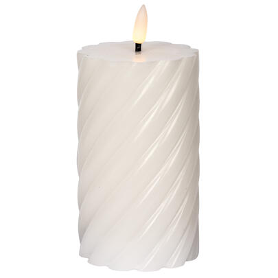 Echtwachskerze, FLAMME SWIRL, 1 warmweie flackernde LED, H 150,  75