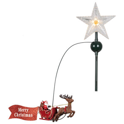 Weihnachtsbaumspitze, beleuchteter Stern, warmweie LEDs