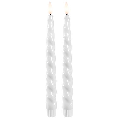 Echtwachs-Tafelkerze, FLAMME SHINE, 1 warmweie flackernde LED, 2er-Set, H 245,  21