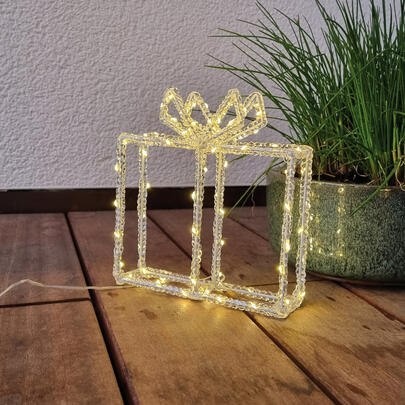 LED-Geschenk, Silouette in 3D, 80 warmweie LEDs