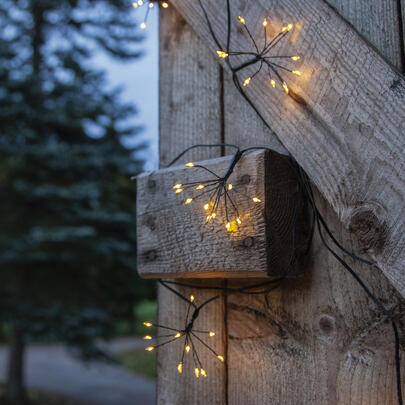 Solar-Minilichterkette, 96 warmweie LEDs