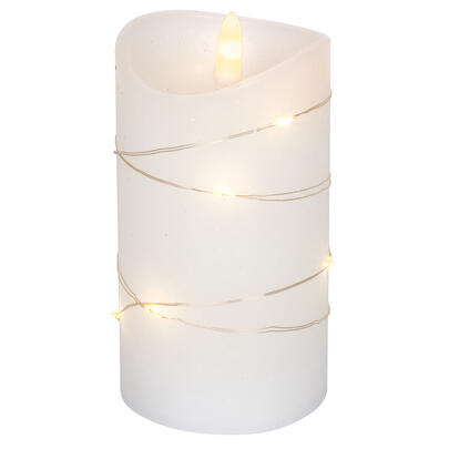 LED-Echtwachskerze, 9 warmweie LEDs, H 125,  70