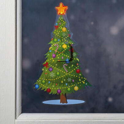 Aufkleber, WINDO, Tannenbaum, 1 warmweie LED
