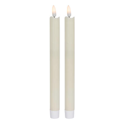 LED-Echtwachskerzen, FLAMME ANTIQUE, 1 warmweie flackernde LED, 2er-Set, H 250,  20