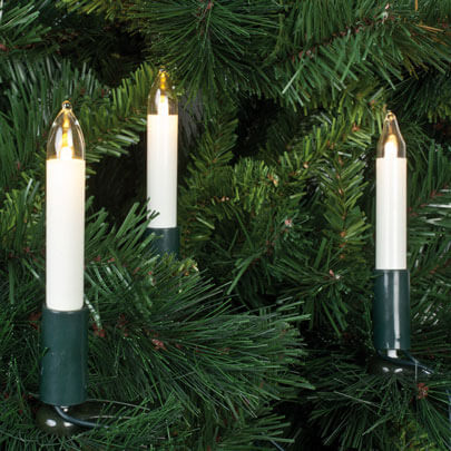 LED-Weihnachtsbaumketten,  klar/elfenbein, LEDs warmwei, mit teilbarem Stecker  