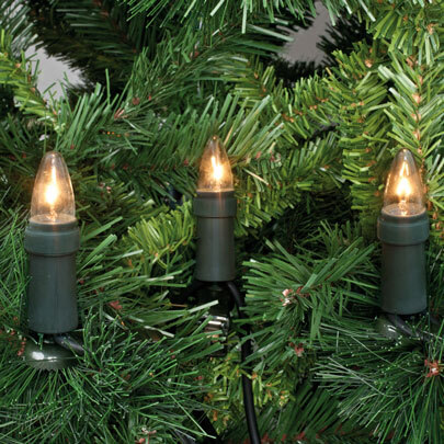 Weihnachtsbaumkette, klar/grn, E10/3W mit teilbarem Stecker
